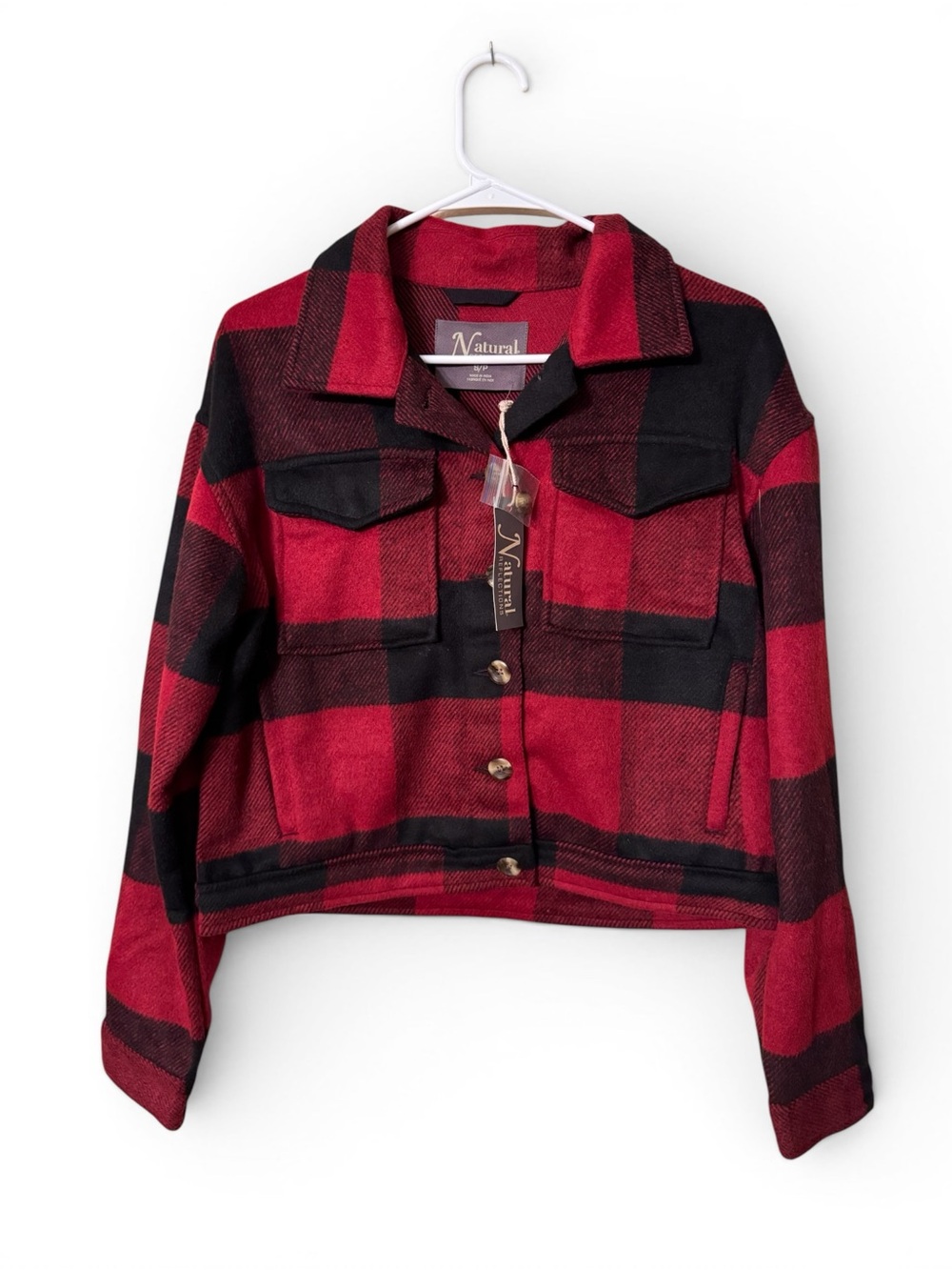 Buffalo plaid cropped jacket by Bass Pro Shops Natural Reflections Small